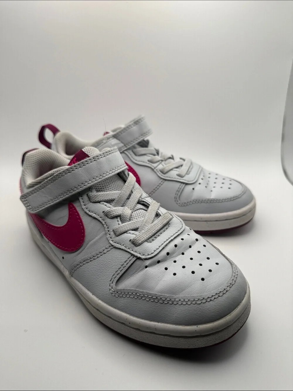 Nike Court Borough Low Recraft Kids Sneakers Gray Pink Athletic Shoes